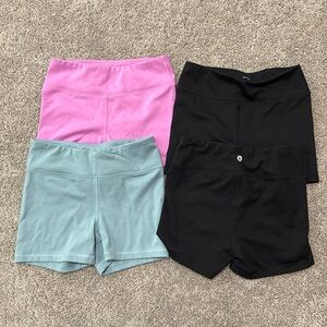 girls athletic shorts, cheer shorts for girls, short for sports, 4 pack